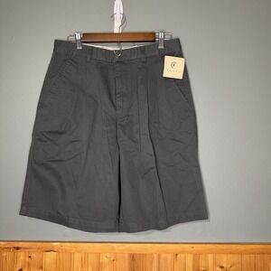Farah Shorts Men's Size 32‎ 9" Inseam Gray Chino Pleated Casual Cotton NWT